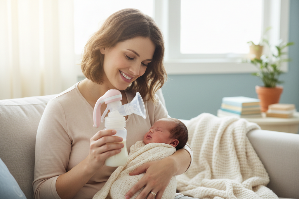 Manual Breast Pump with Bottle